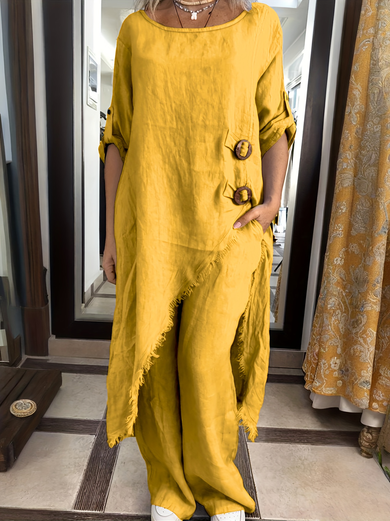Women Relaxed-fit linen vacation set