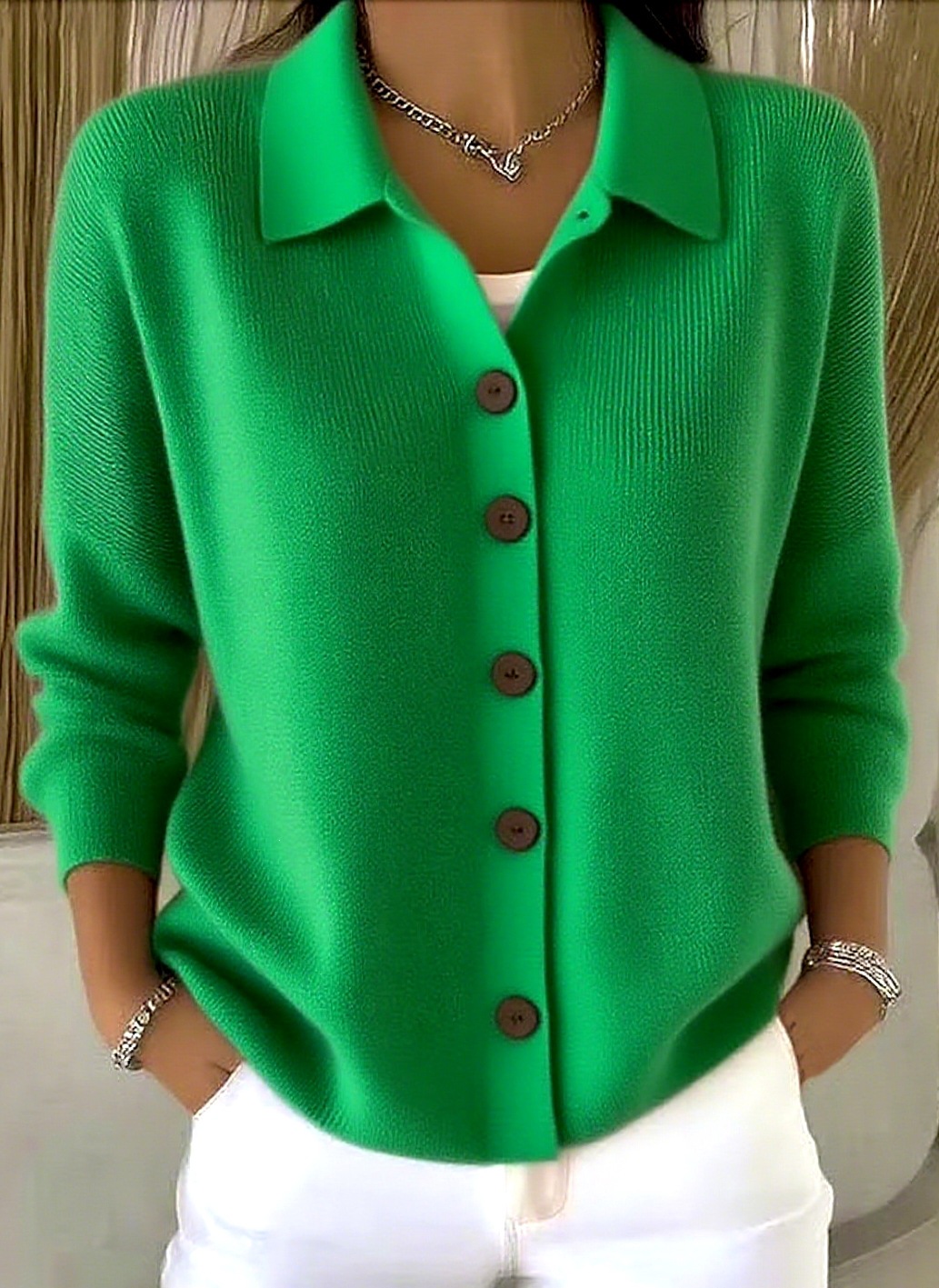 Women Classic Button Knit Cardigan