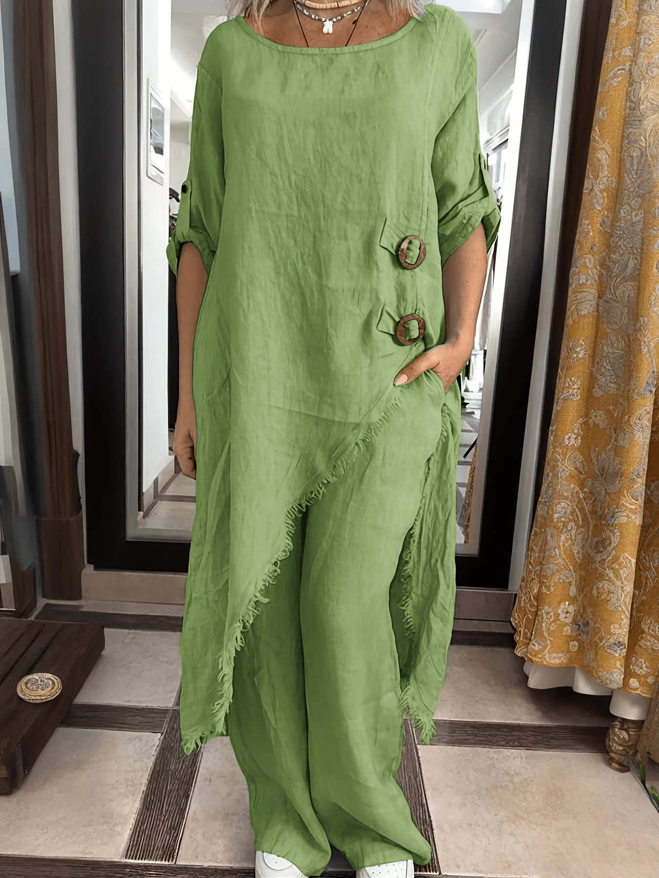Women Relaxed-fit linen vacation set