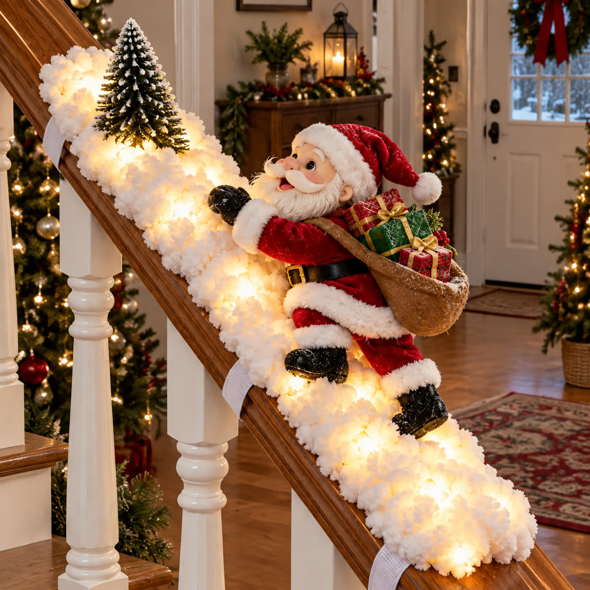 Christmas Light-Up Banister Scenes