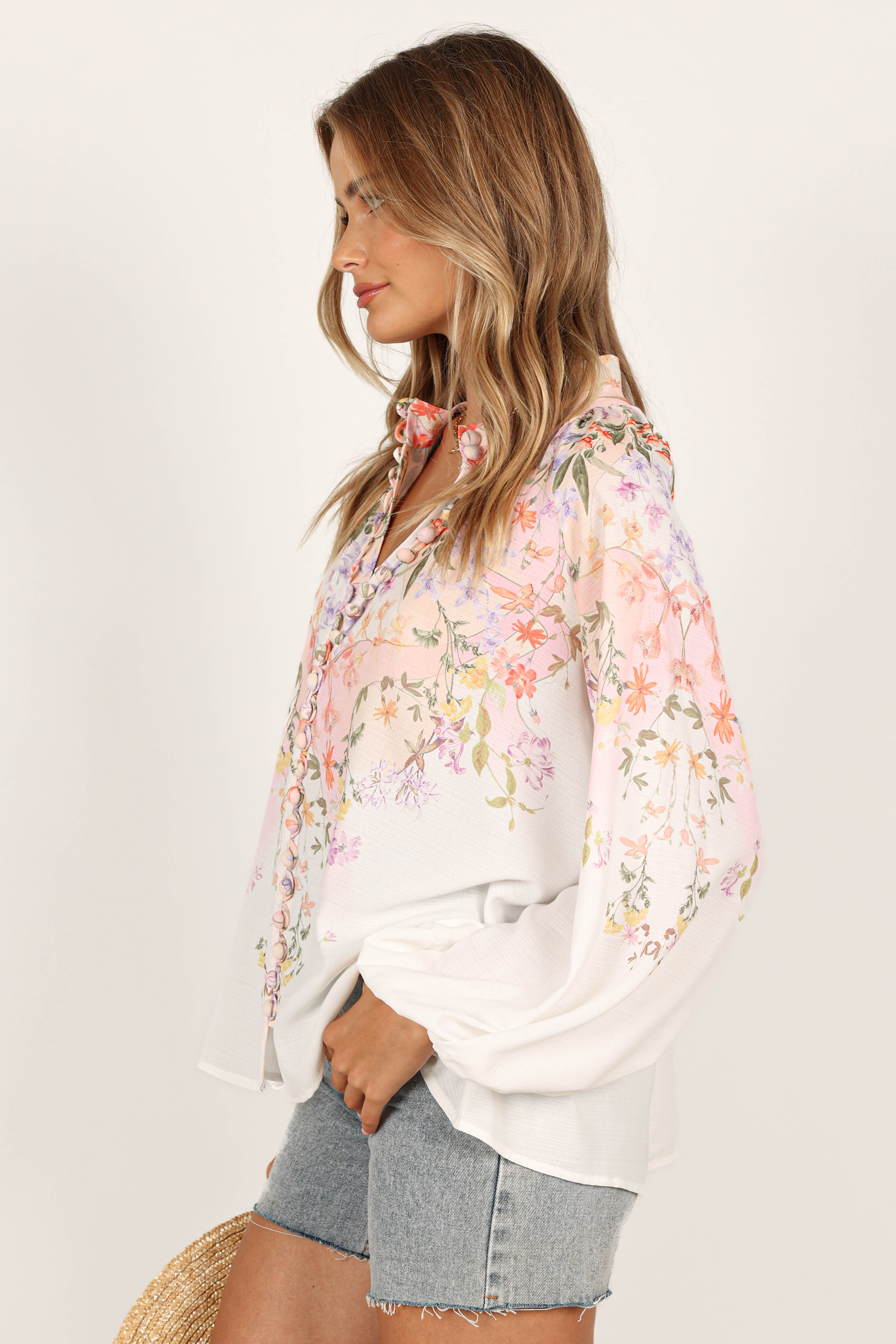 New Arrivals 💙 Romantic Loose Fit Floral Shirt With Puff Sleeves
