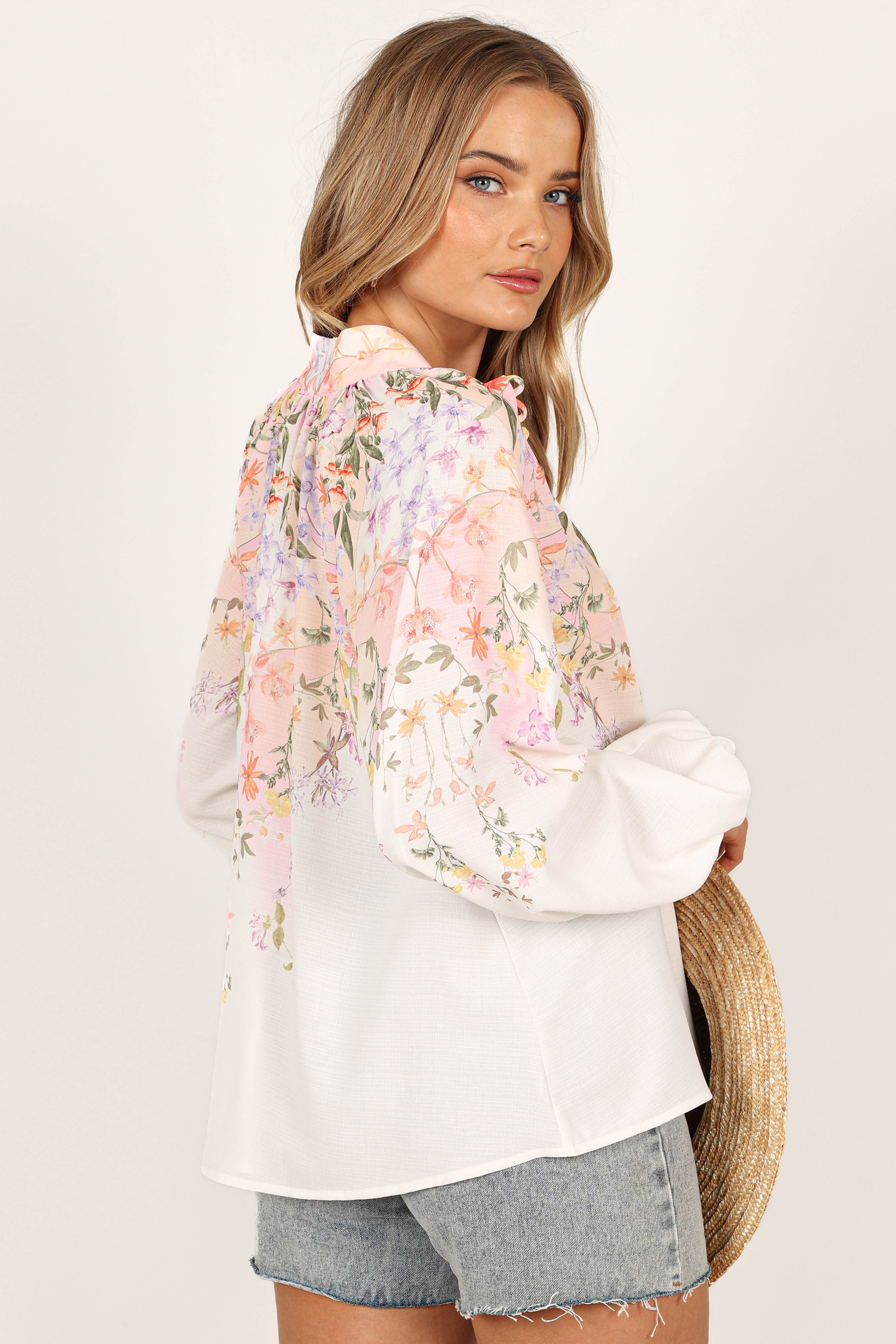 New Arrivals 💙 Romantic Loose Fit Floral Shirt With Puff Sleeves