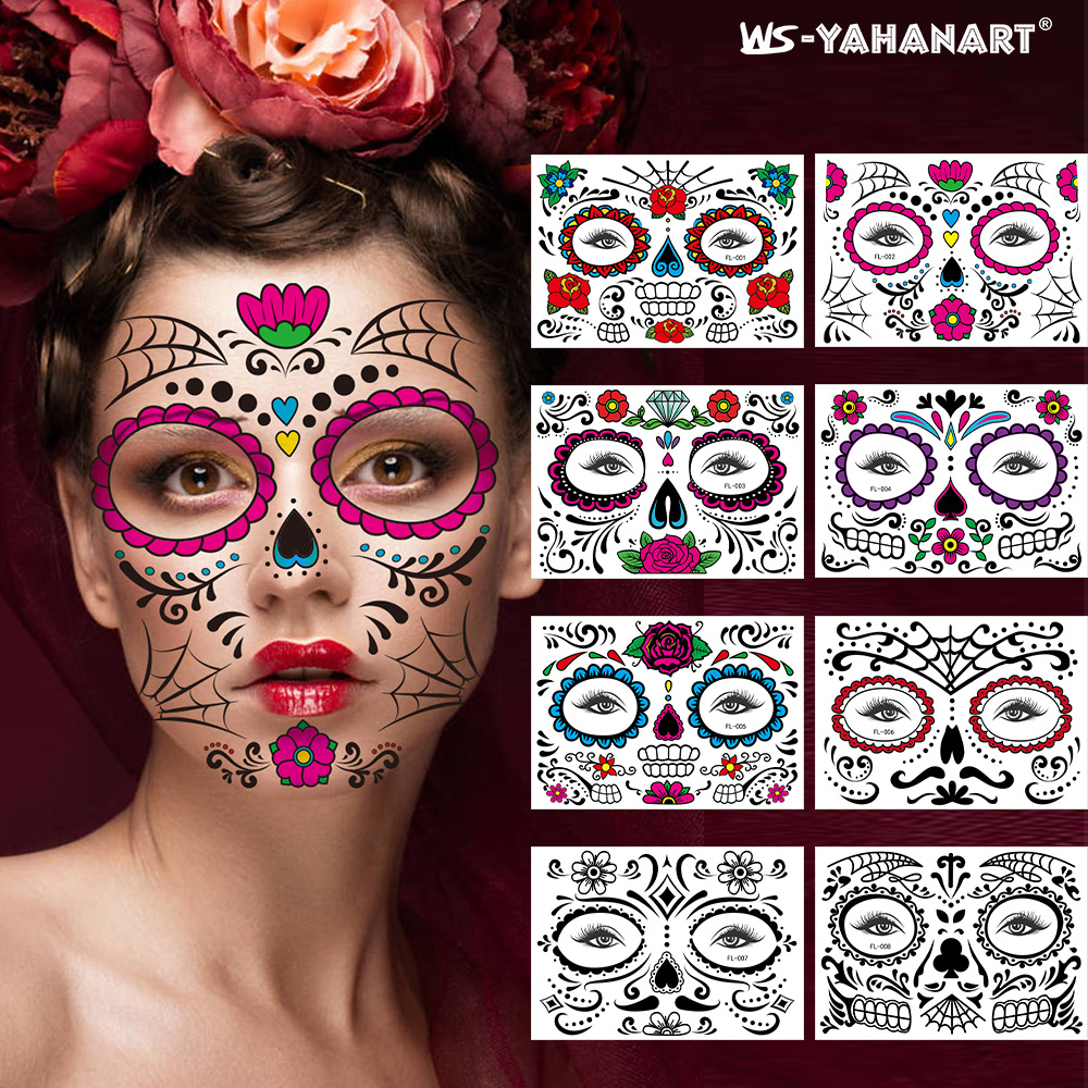 Halloween 3D Horror Face Temporary Tattoos