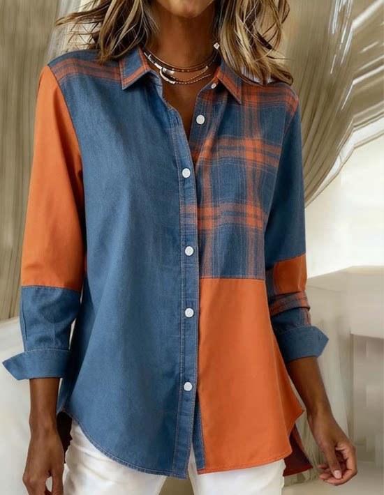 Versatile Plaid Button-Down Shirt, Casual Workwear Long Sleeve Top - Soft & Easy to Style