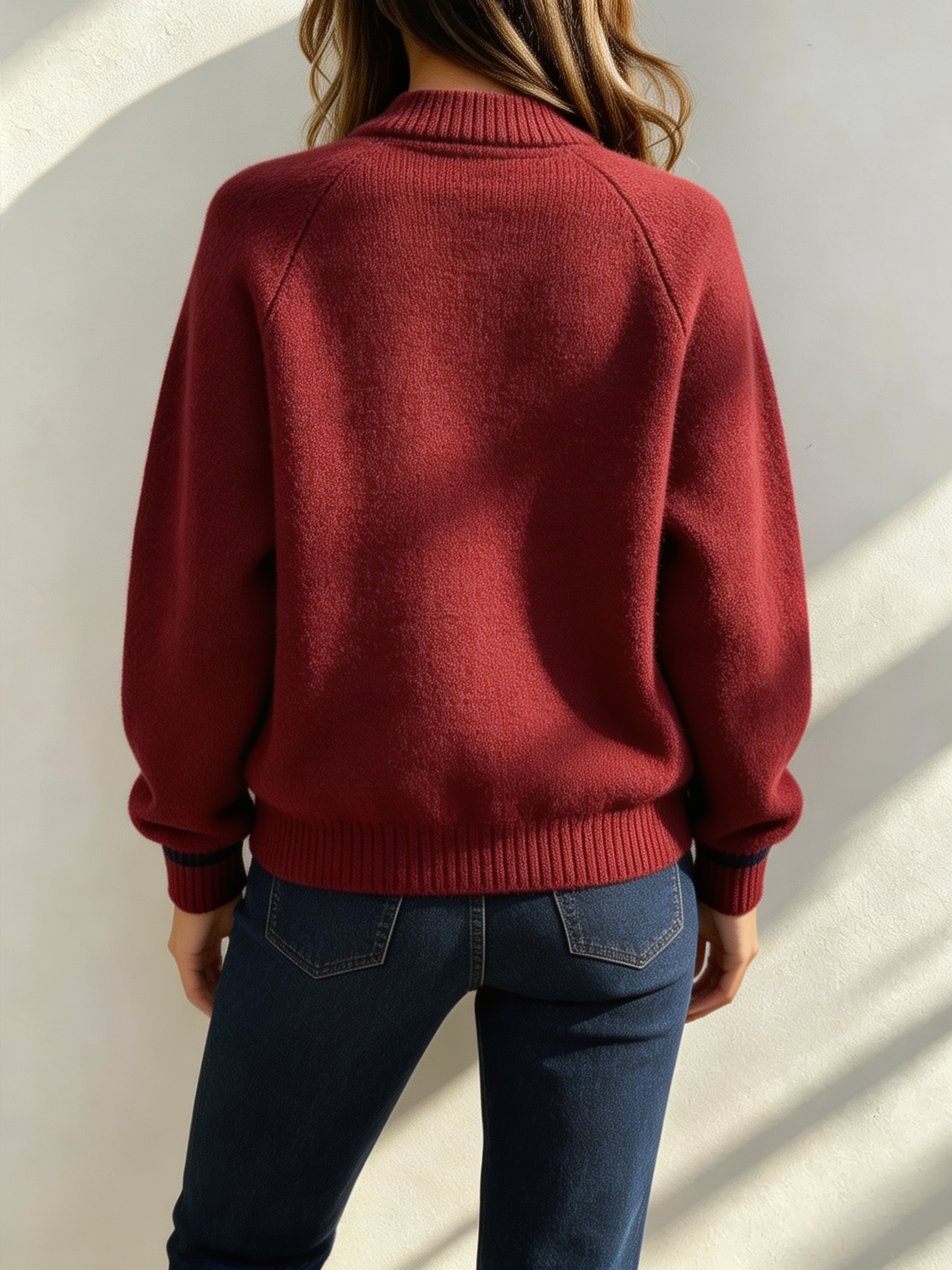 Women's Plush Crew-Neck Zip-Up Jacket