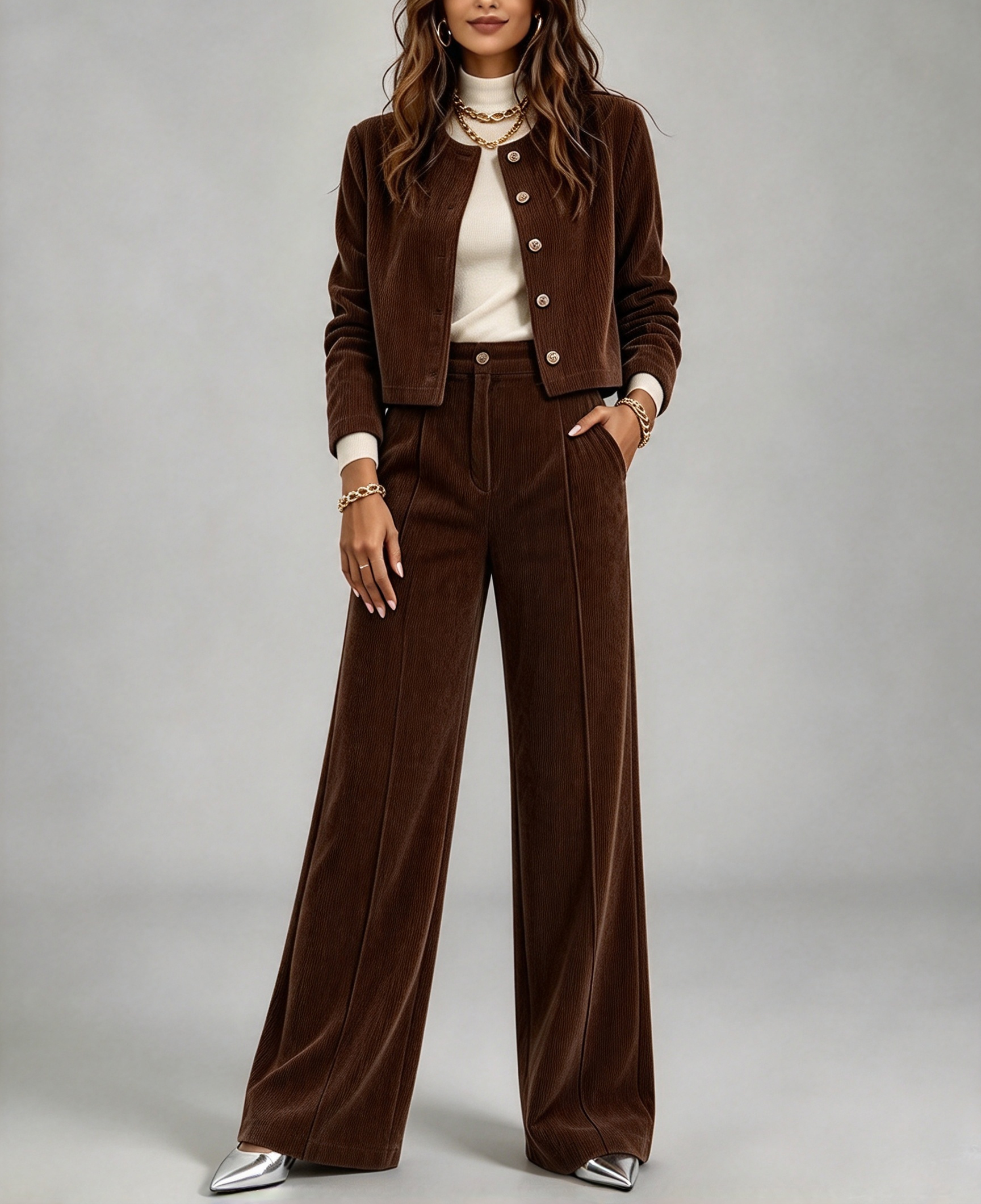 Women's Corduroy Two-Piece Set