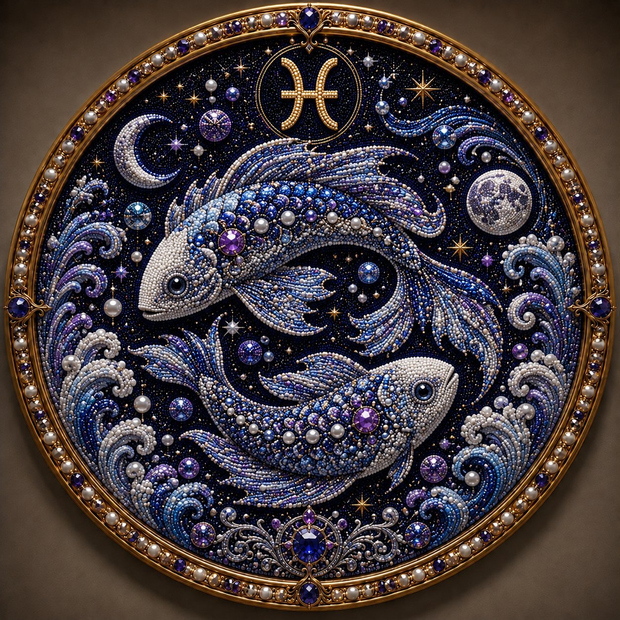 Buy 2 FREE SHIPPING & Extra 10% OFF✈  – ✨ Premium 3D Pearl 12 Zodiac Signs Art Kit | Luxury Flocked Canvas with Scratch-Resistant Non-Fading Pearl Beads DIY Handmade Astrology Decor ♈🌙💎