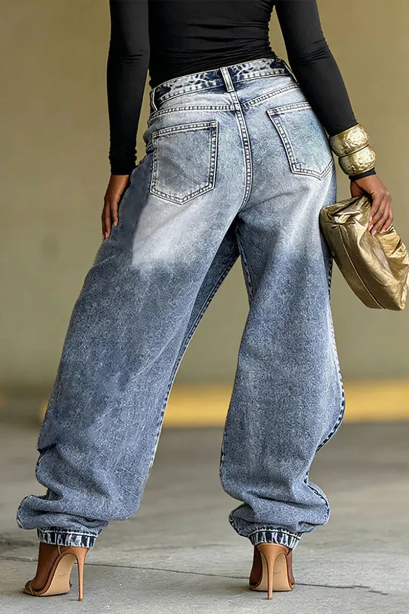 Women's Two-Piece Street Style Fashion Jeans&Diamond Jeans