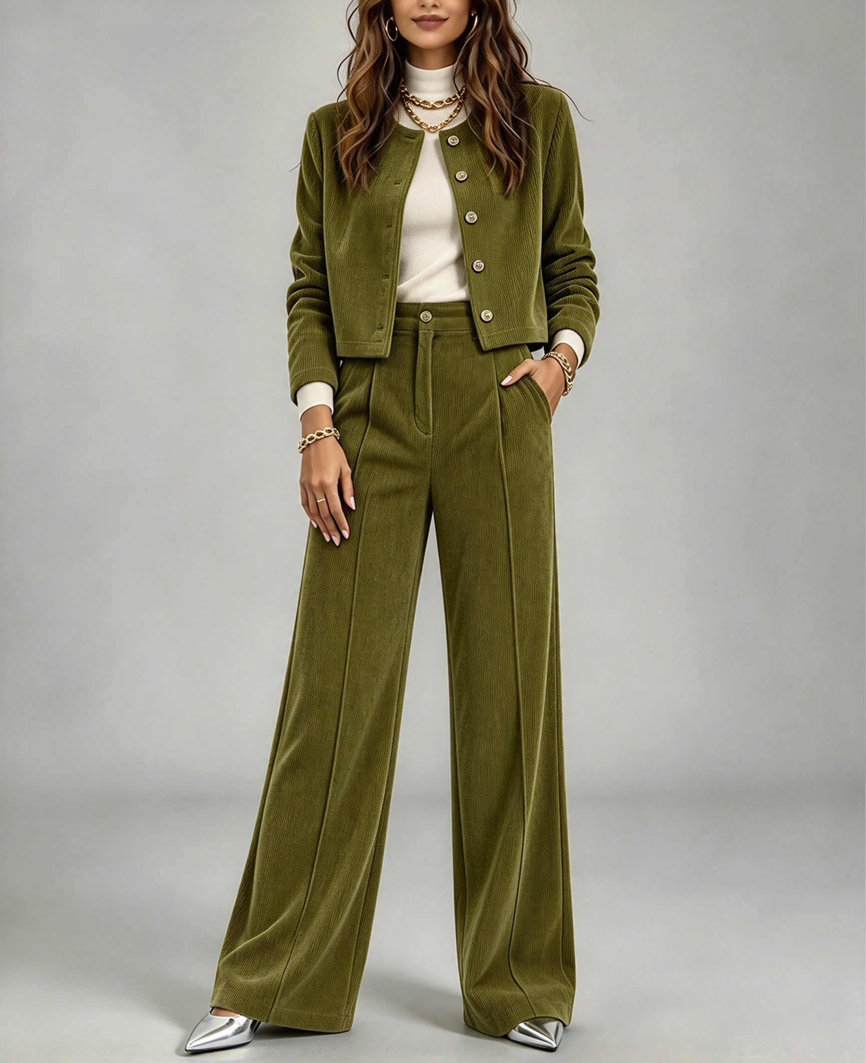 Women's Corduroy Two-Piece Set