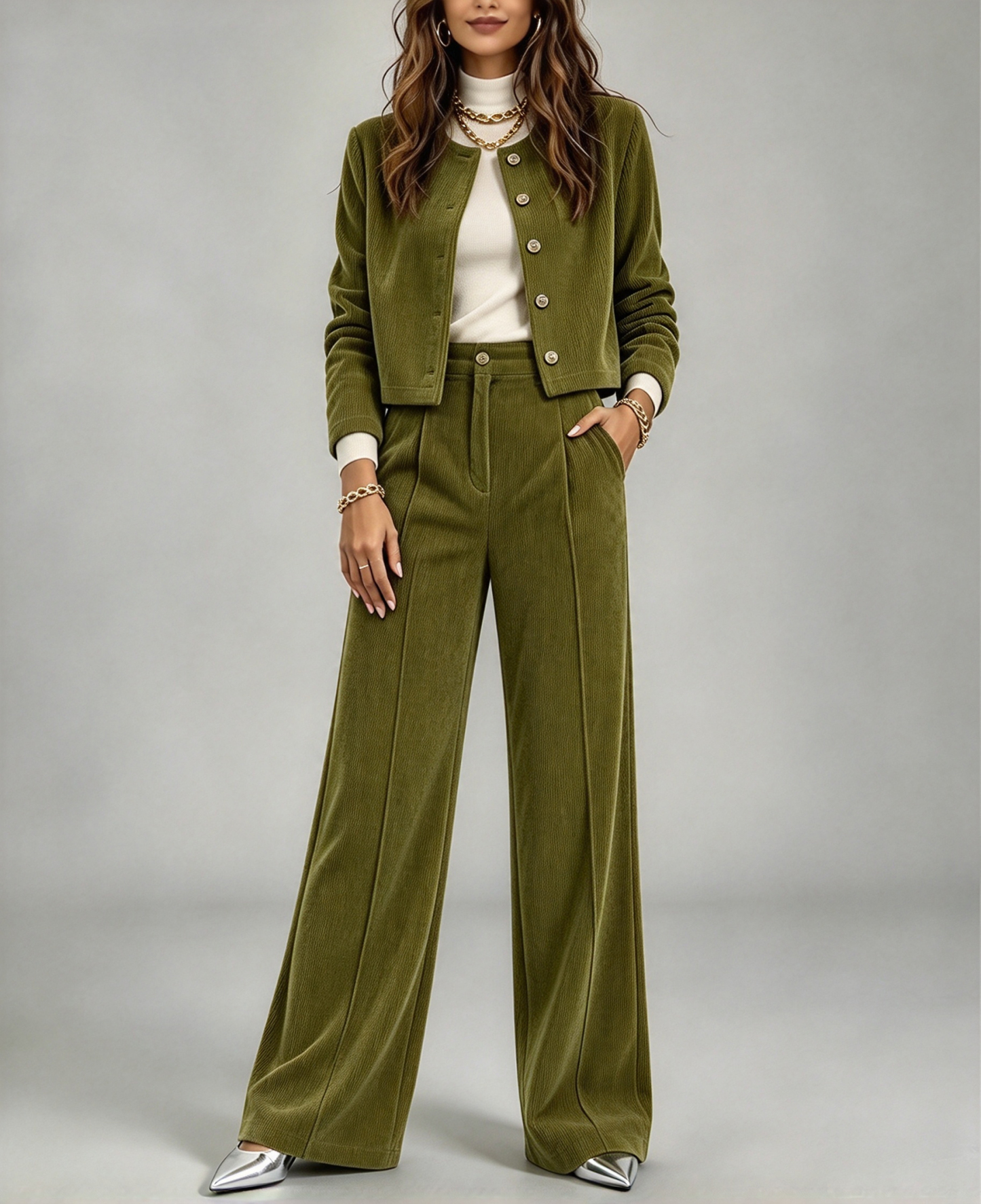 Women's Corduroy Two-Piece Set