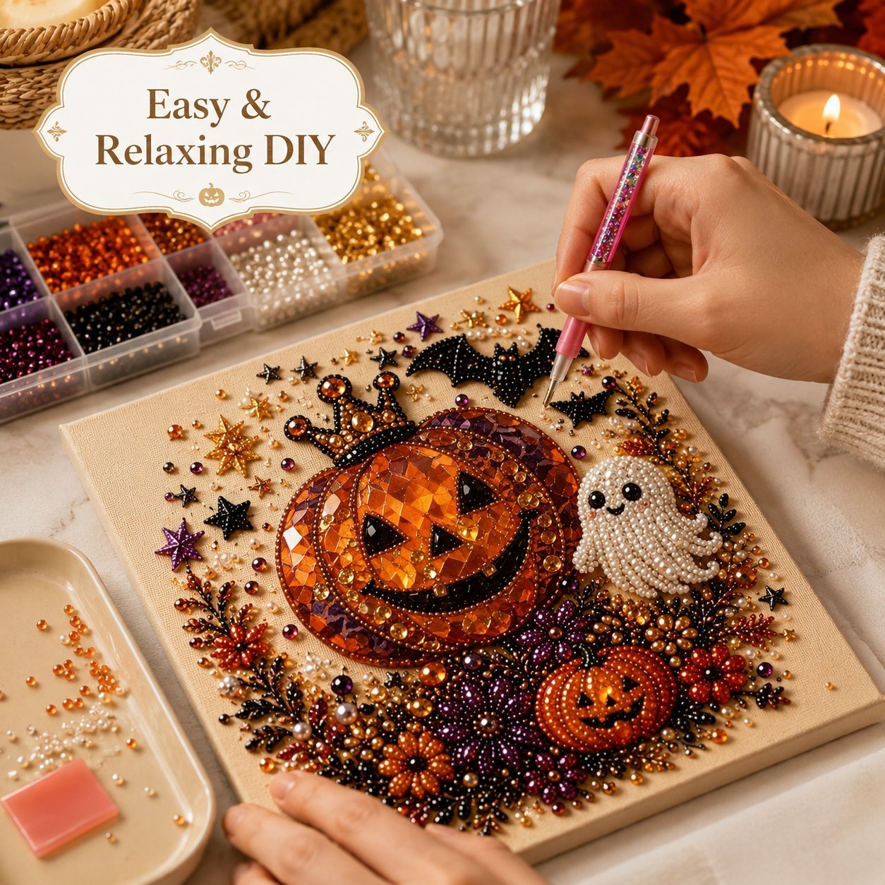 Buy 2 FREE SHIPPING & Extra 10% OFF✈  - 🎃Halloween Pearl Diamond Art DIY Kit👻 (No Mess, Beginner)
