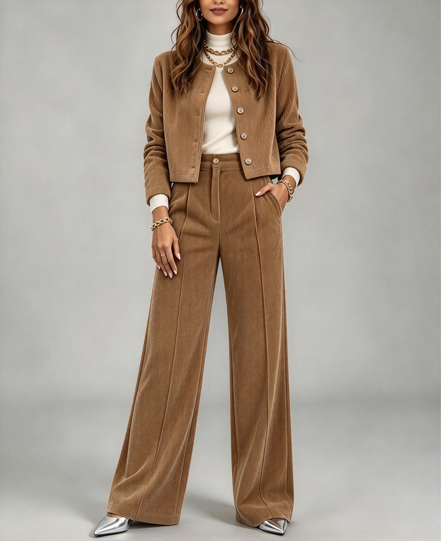 Women's Corduroy Two-Piece Set