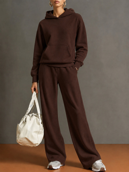 Women’s Hoodie & Straight Leg Pants Set Casual Long Sleeve Sweatshirt Loungewear
