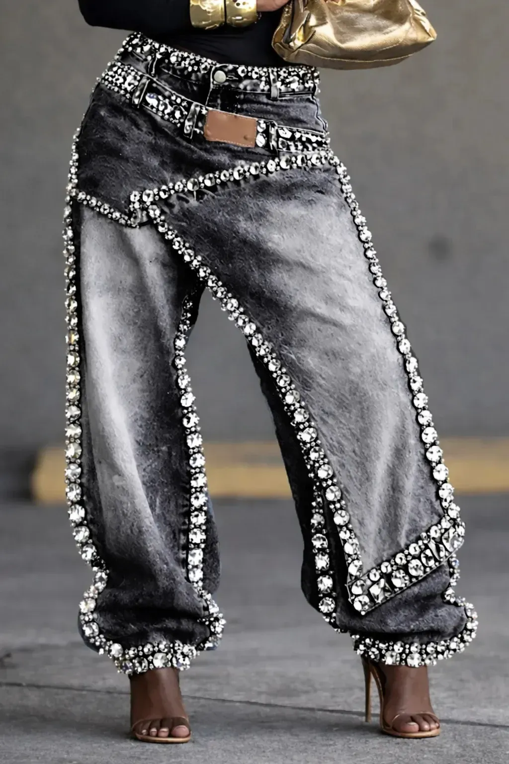 Women's Two-Piece Street Style Fashion Jeans&Diamond Jeans