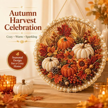 ✨ 4 Seasons & Holiday Pearl Art Hanging Wreath Kit | Premium Coated Canvas DIY Seasonal Decor 💎