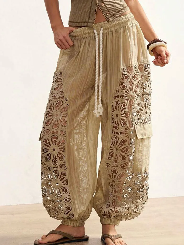Casual Loose Linen And Cotton Lantern Harem Pants