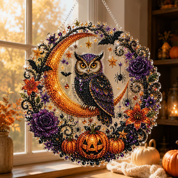 🎃Halloween Witch Friendship Diamond Art Suncatcher Sparkling Window Decor Gift✨🎃