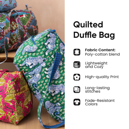 Sunset Cat Quilted Duffle Bag
