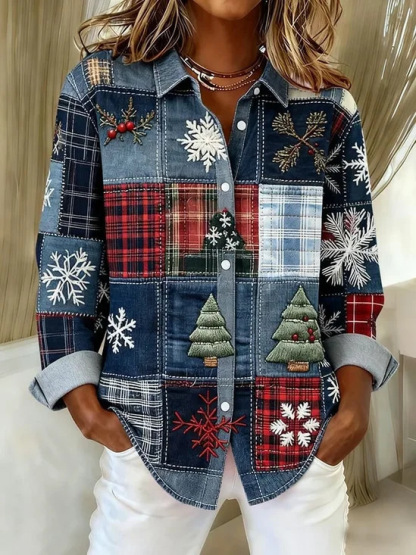 Early‑Bird Christmas Sale 🎅 Women's Christmas Theme Shirt Collection,  Classic Casual Wear