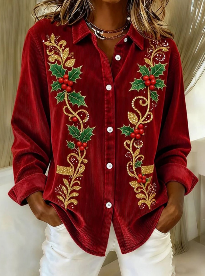 Early‑Bird Christmas Sale 🎅 Women's Christmas Theme Shirt Collection,  Classic Casual Wear
