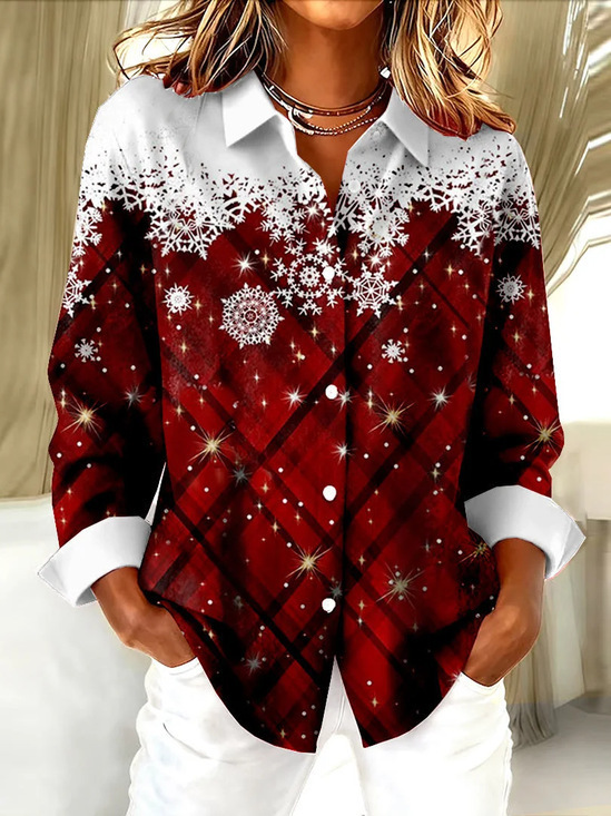 Early‑Bird Christmas Sale 🎅 Women's Christmas Theme Shirt Collection,  Classic Casual Wear