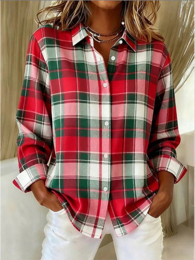 Early‑Bird Christmas Sale 🎅 Women's Christmas Theme Shirt Collection,  Classic Casual Wear