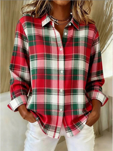 Early‑Bird Christmas Sale 🎅 Women's Christmas Theme Shirt Collection,  Classic Casual Wear
