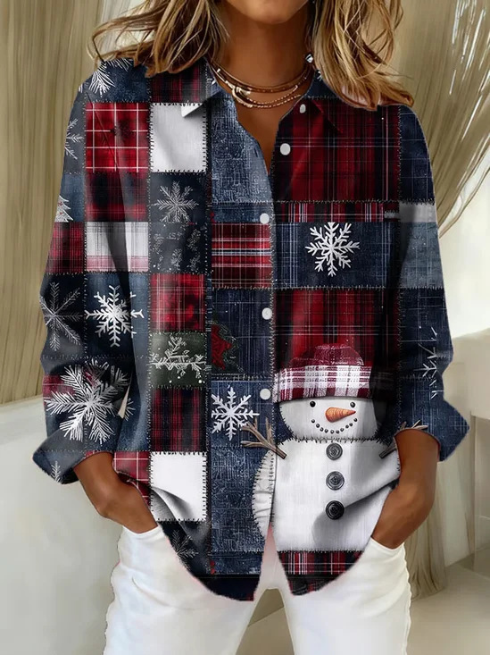 Early‑Bird Christmas Sale 🎅 Women's Christmas Theme Shirt Collection,  Classic Casual Wear