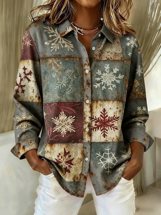 Early‑Bird Christmas Sale 🎅 Women's Christmas Theme Shirt Collection,  Classic Casual Wear