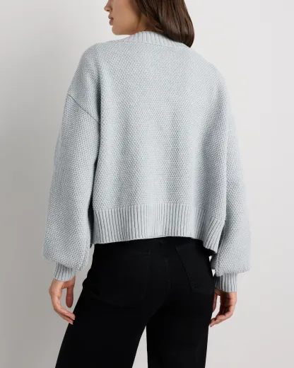Organic Cotton Waffle Stitch Open Cardigan