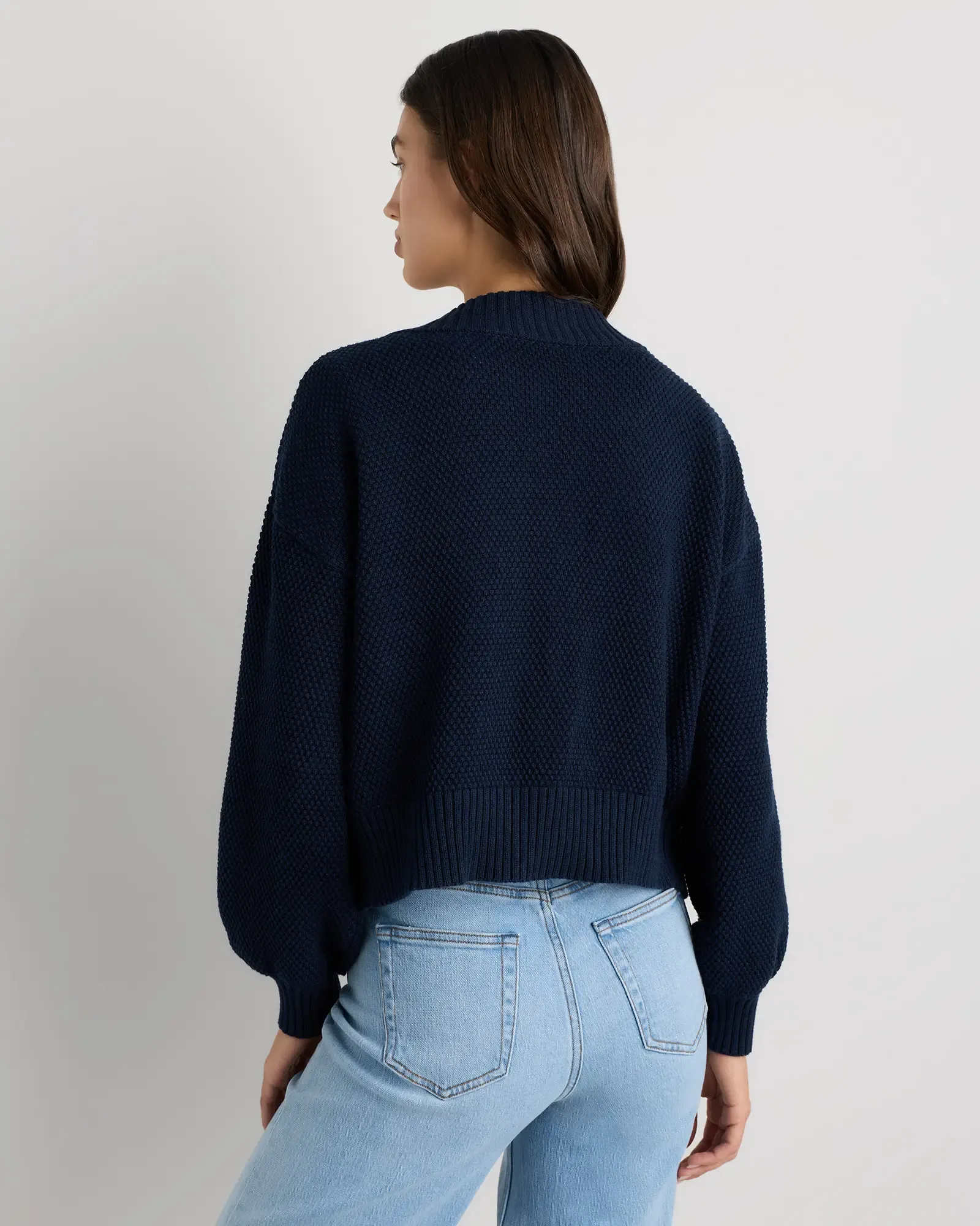 Organic Cotton Waffle Stitch Open Cardigan