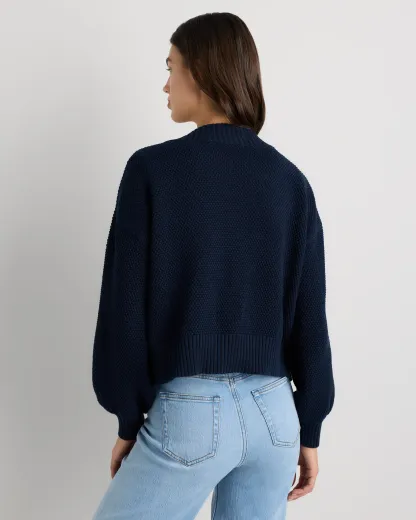 Organic Cotton Waffle Stitch Open Cardigan
