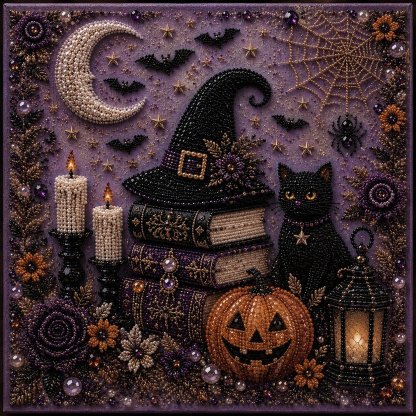 ✈Buy 2 FREE SHIPPING & Extra 10% OFF - 👻Cute Ghosts Pumpkins 3D Pearl Mosaic Art Kit