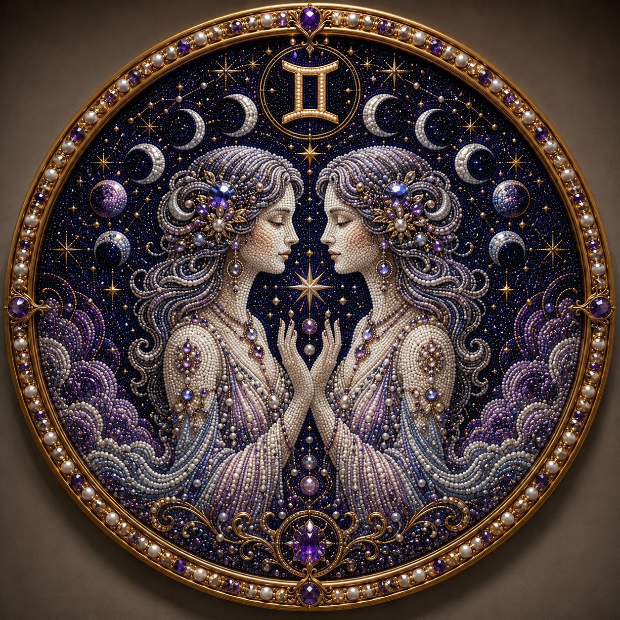 Buy 2 FREE SHIPPING & Extra 10% OFF✈  – ✨ Premium 3D Pearl 12 Zodiac Signs Art Kit | Luxury Flocked Canvas with Scratch-Resistant Non-Fading Pearl Beads DIY Handmade Astrology Decor ♈🌙💎