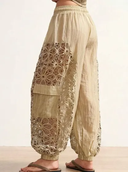 Casual Loose Linen And Cotton Lantern Harem Pants
