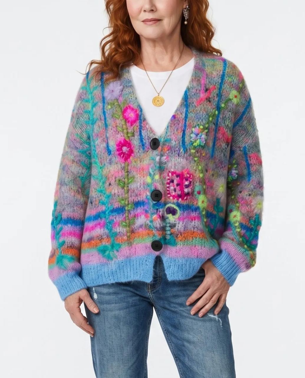 Soft Floral Knit Cardigan