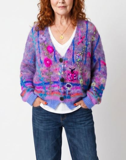 Soft Floral Knit Cardigan