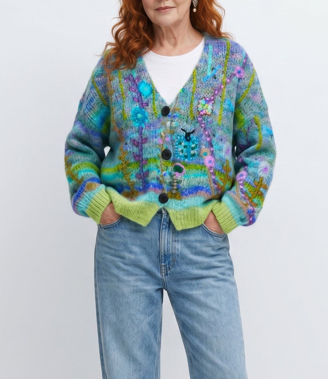 Soft Floral Knit Cardigan