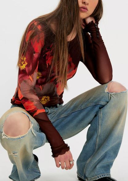 Hot Sales - Printed Long Sleeve Top