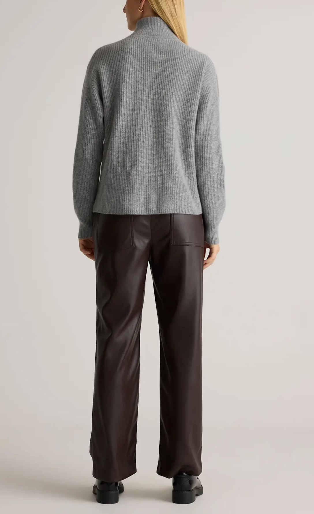 Women's Casual Half-Zip Ribbed Knit Pullover - Chic Mock Neck Knitwear for Work & Weekend