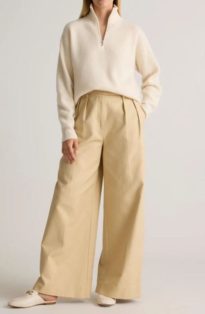 Women's Casual Half-Zip Ribbed Knit Pullover - Chic Mock Neck Knitwear for Work & Weekend