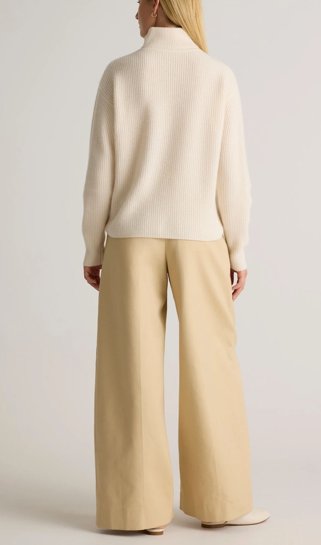 Women's Casual Half-Zip Ribbed Knit Pullover - Chic Mock Neck Knitwear for Work & Weekend