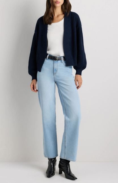 Organic Cotton Waffle Stitch Open Cardigan