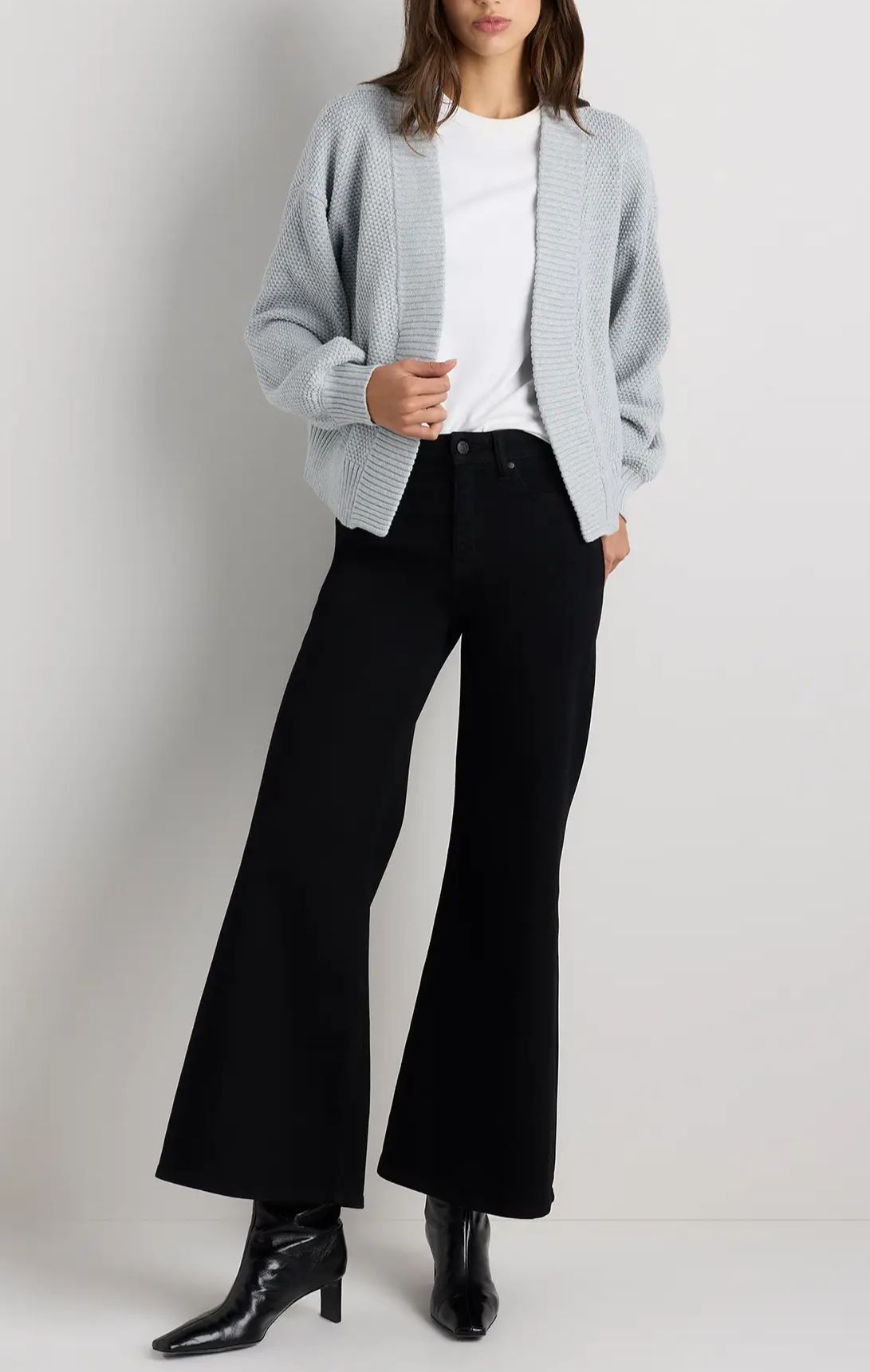 Organic Cotton Waffle Stitch Open Cardigan
