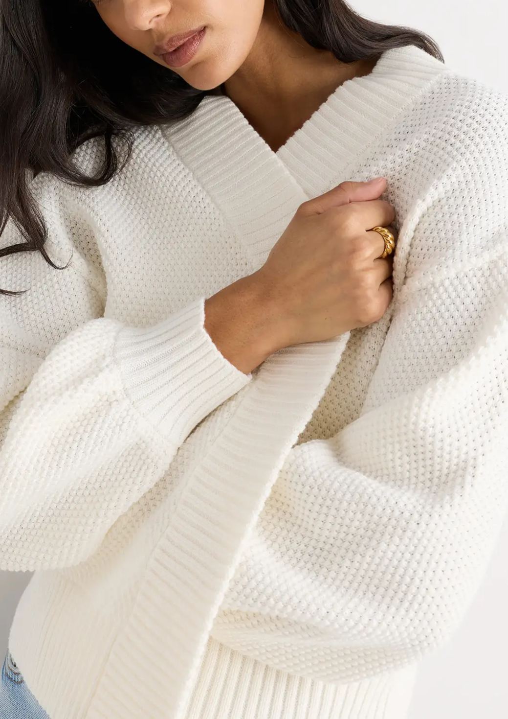Organic Cotton Waffle Stitch Open Cardigan