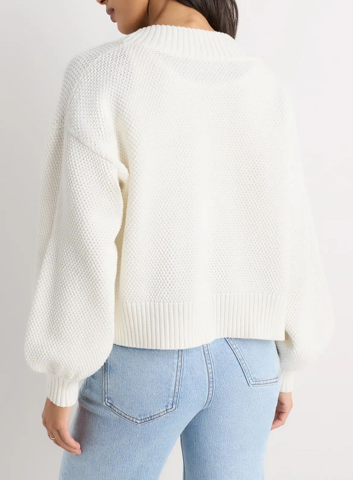 Organic Cotton Waffle Stitch Open Cardigan