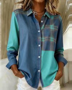 Versatile Plaid Button-Down Shirt, Casual Workwear Long Sleeve Top - Soft & Easy to Style