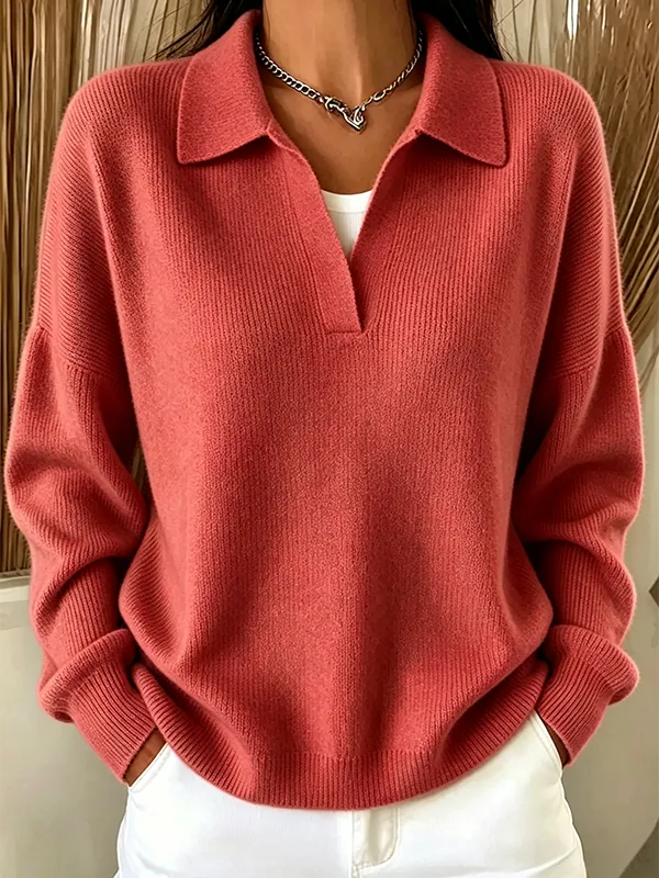 Räumungsverkauf 🔥 Gerippter Damen-Polopullover
