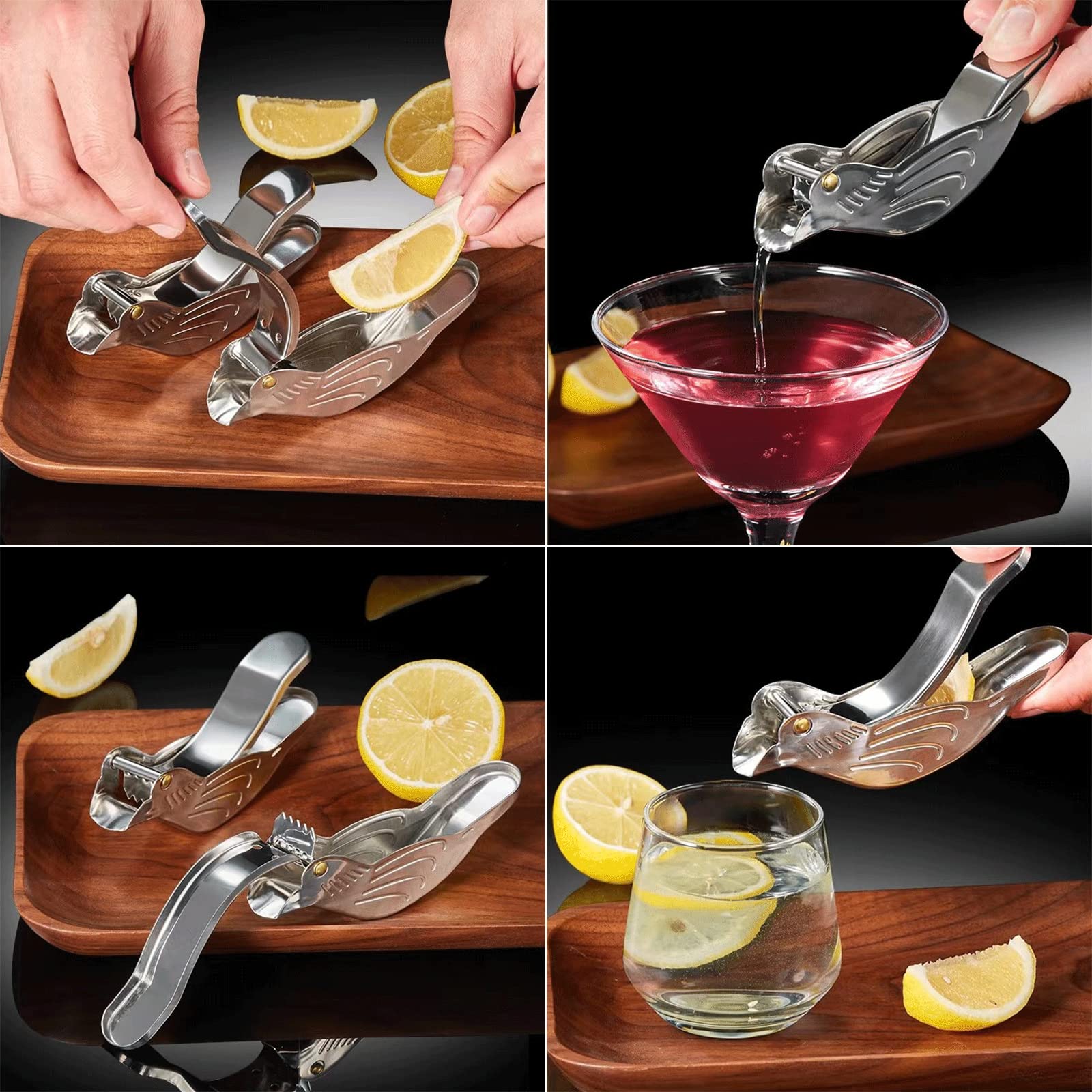 🐦Elegant Bird-Shaped Stainless Steel Manual Lemon and Lime Juicer, 🍋Portable Citrus Extruder Gadget