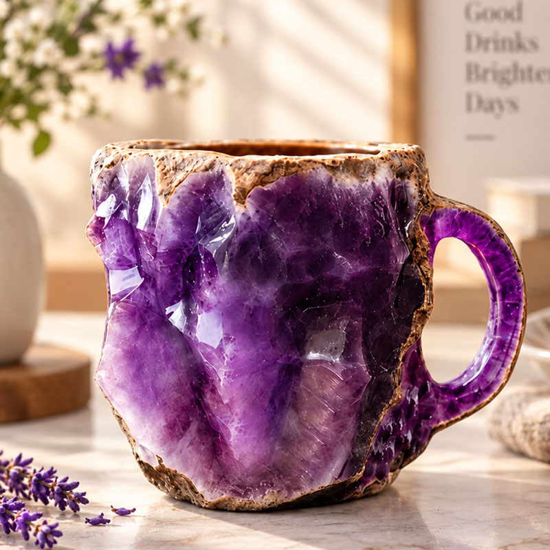💎Gemstone-Inspired Sculptural Mug – Artistic Geode-Style Coffee Cup ☕✨